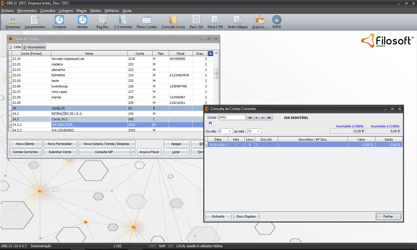 Software de Contabilidade Não Organizada - Plano de contas